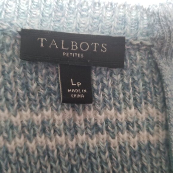 Talbots Women's Navy Stripe Preppy Sweater Sz LP - Picture 3 of 6